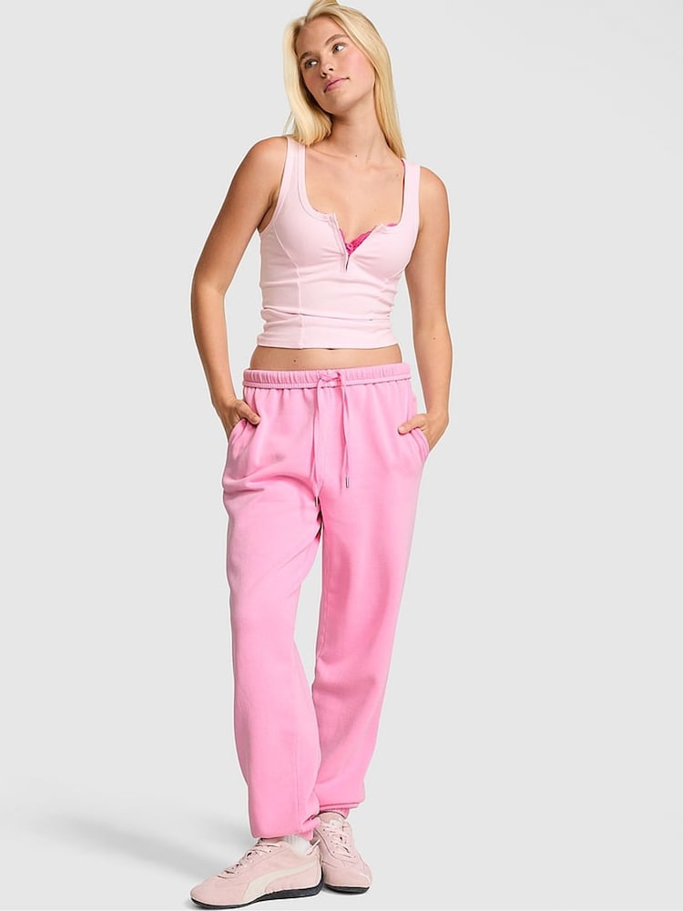 Victoria's Secret PINK Pink Lollipop Disco Cuffed Fleece Joggers - Image 2 of 3 Victoria's Secret PINK Pink Lollipop Disco Cuffed Fleece Joggers - Image 2 of 3