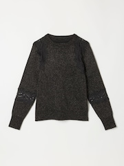 FatFace Felicity Black Lace Jumper - Image 6 of 6