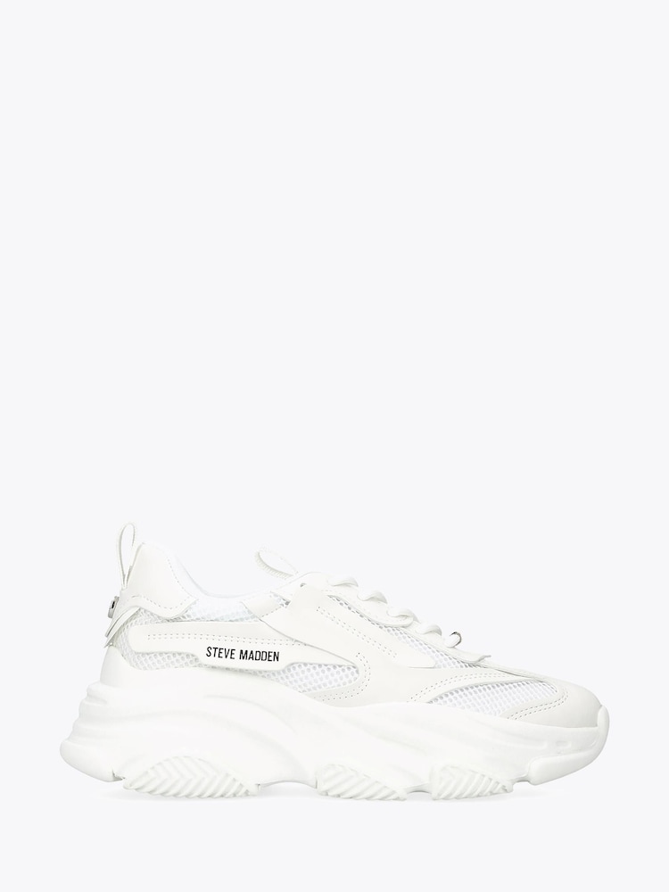 Steve Madden White POSSESSION-E Trainers - Image 1 of 3