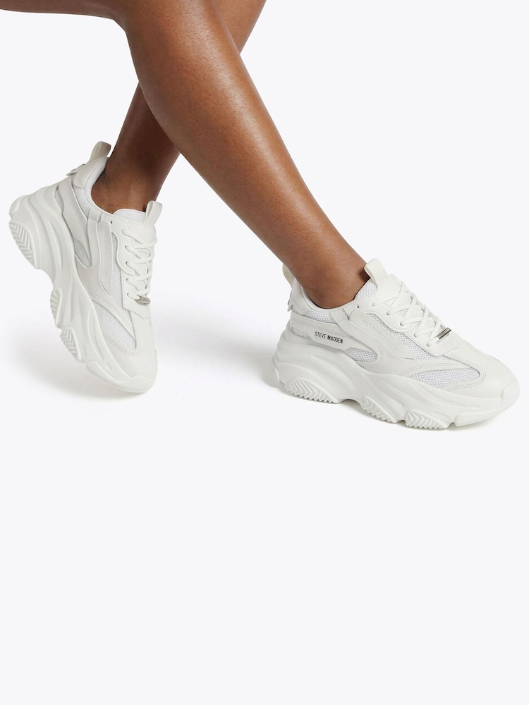 Steve Madden White Possession Trainers - Image 4 of 4