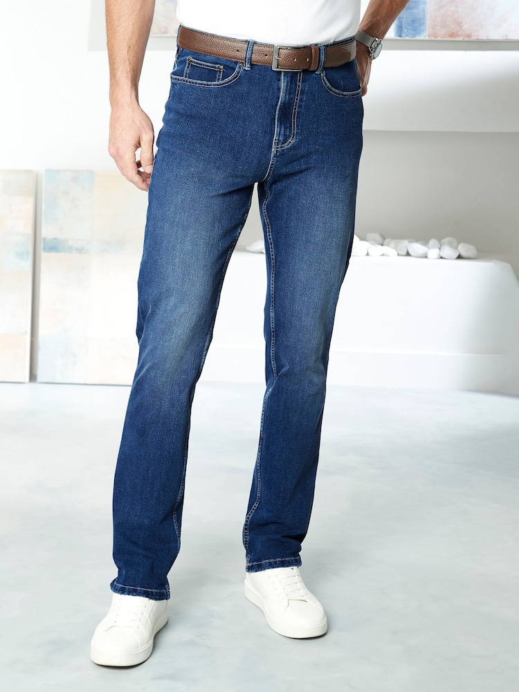 Cotton Traders Blue Ultimate Comfort 4-Way Stretch Slim Fit Jeans - Image 1 of 3