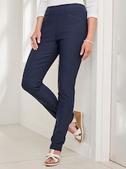 Cotton Traders Blue Super Stretchy Pull On Slim Leg Trousers - Image 1 of 1