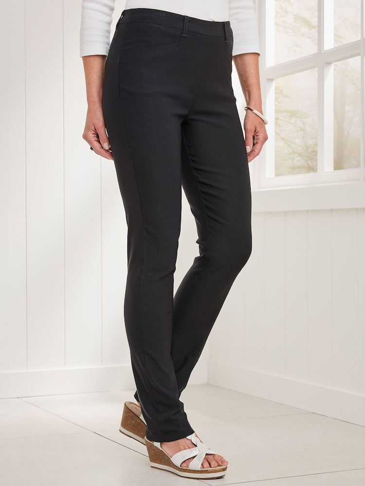 Cotton Traders Black Super Stretchy Pull On Slim Leg Trousers - Image 3 of 3