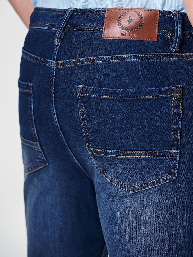 Cotton Traders Blue Ultimate Comfort 4-Way Stretch Straight Fit Jeans - Image 3 of 3