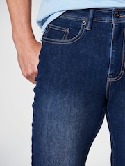 Cotton Traders Dark Blue Ultimate Comfort 4-Way Stretch Straight Fit Jeans 29" - Image 4 of 4