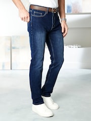 Cotton Traders Blue Ultimate Comfort 4-Way Stretch Slim Fit Jeans - Image 1 of 3