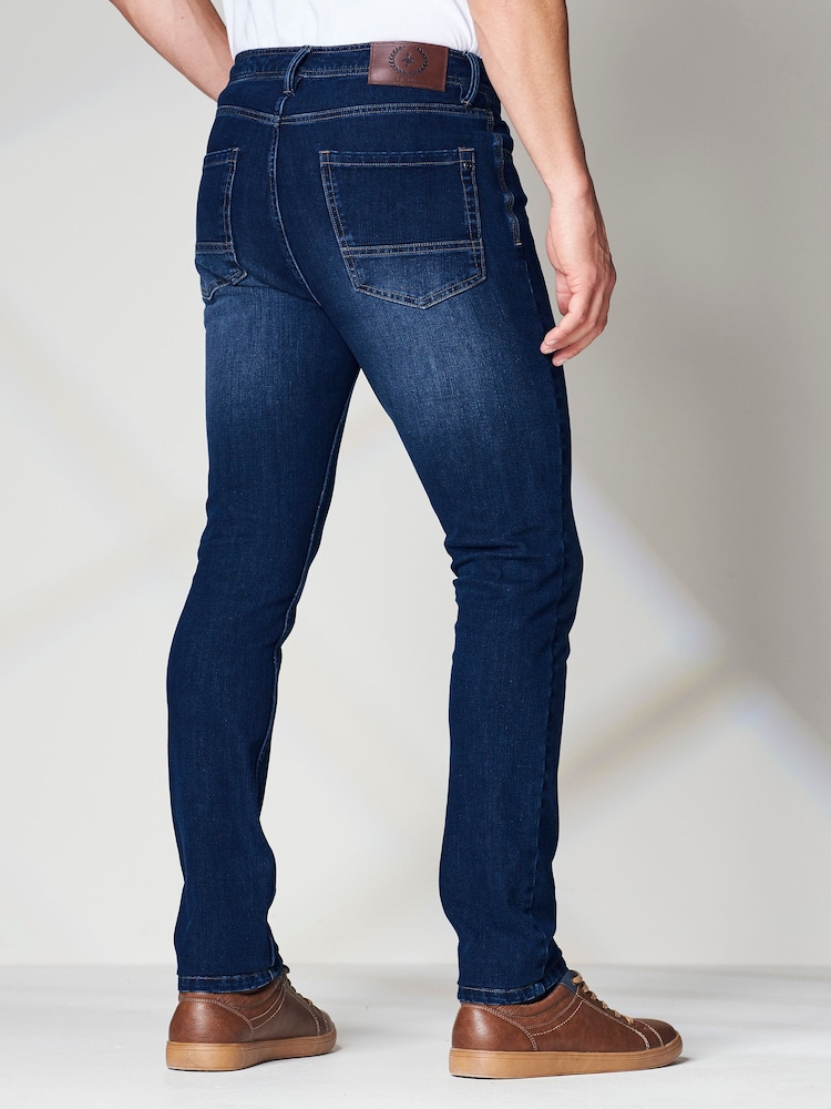 Cotton Traders Blue Ultimate Comfort 4-Way Stretch Slim Fit Jeans - Image 2 of 3