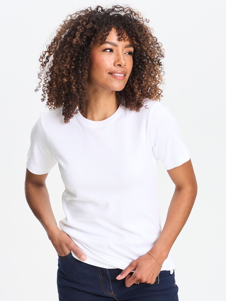 Cotton Traders White Short Sleeve Crew Neck Base Layer Top - Image 2 of 4