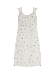 Pour Moi White/Blue Woven Double Cloth Square Neck Chemise - Image 4 of 4