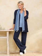 Cotton Traders Blue Textured Jersey Cardigan - Image 2 of 2