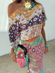 Never Fully Dressed Cream Pastel Morocco Tilly Dress Petite - Image 4 of 4