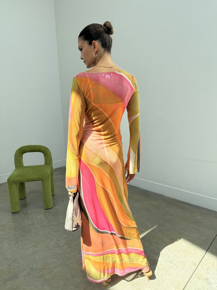 Never Fully Dressed Green Petite Poppy Aria Mesh Dress - Image 2 of 5 Never Fully Dressed Green Petite Poppy Aria Mesh Dress - Image 2 of 5