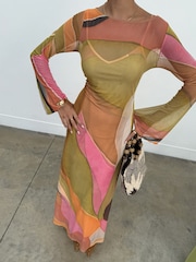 Never Fully Dressed Green Petite Poppy Aria Mesh Dress - Image 5 of 5