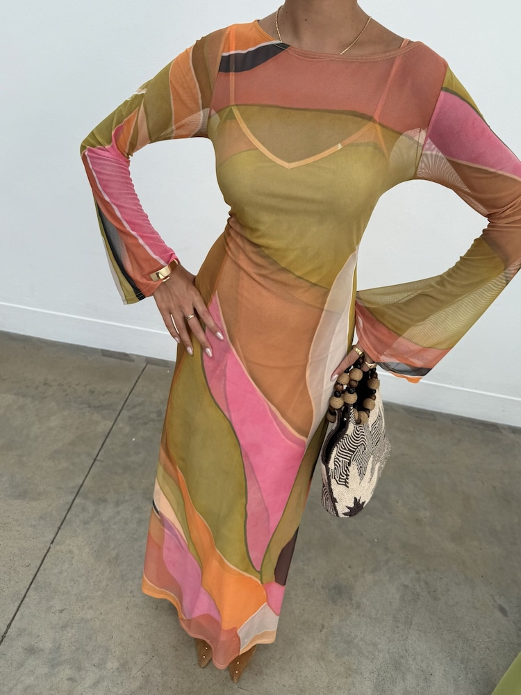 Never Fully Dressed Green Petite Poppy Aria Mesh Dress - Image 5 of 5 Never Fully Dressed Green Petite Poppy Aria Mesh Dress - Image 5 of 5