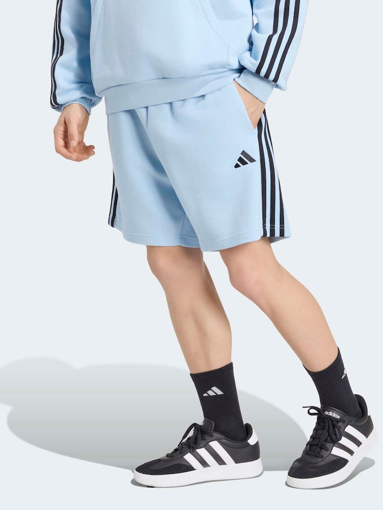 Kevyt Sininen - adidas Essentials 3-Stripes French Terry Shorts - Kuva 1 / 5