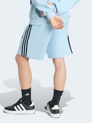 Kevyt Sininen - adidas Essentials 3-Stripes French Terry Shorts - Kuva 2 / 5