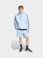 Kevyt Sininen - adidas Essentials 3-Stripes French Terry Shorts - Kuva 3 / 5