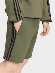 Vihreä - adidas Essentials 3-Stripes French Terry Shorts - Kuva 4 / 5