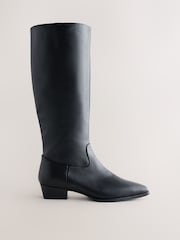črna - Usnjeni škornji do kolen Forever Comfort® Chisel Toe Western Style - Slika 1 iz 5
