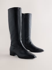 črna - Usnjeni škornji do kolen Forever Comfort® Chisel Toe Western Style - Slika 2 iz 5