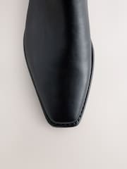 črna - Usnjeni škornji do kolen Forever Comfort® Chisel Toe Western Style - Slika 3 iz 5