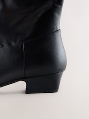 črna - Usnjeni škornji do kolen Forever Comfort® Chisel Toe Western Style - Slika 4 iz 5