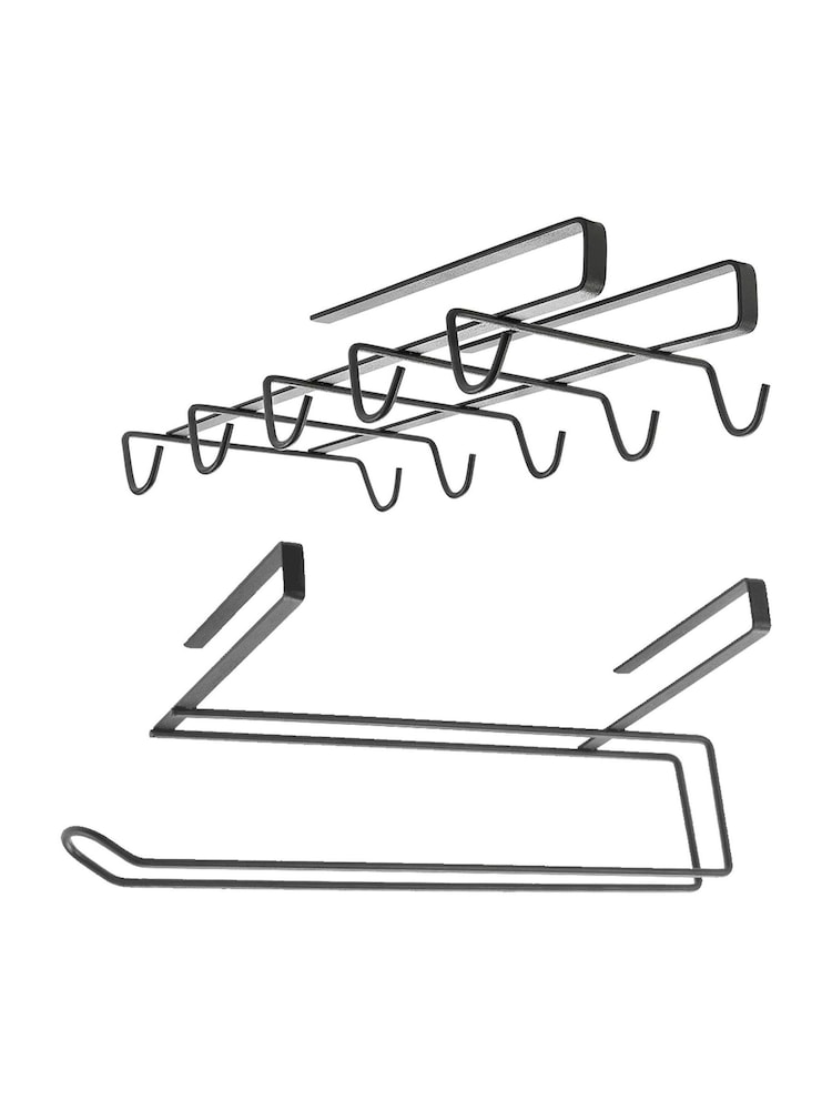 metaltex Grey My-Mug Lava Mug Rack & Kitchen Roll Holder Set - Image 1 of 5 metaltex Grey My-Mug Lava Mug Rack & Kitchen Roll Holder Set - Image 1 of 5