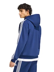 Blå - adidas Essentials 3-Striber fleecetilspidsede joggingbukser med manchetter - Billede 2 af 6