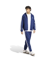 Blå - adidas Essentials 3-Striber fleecetilspidsede joggingbukser med manchetter - Billede 3 af 6