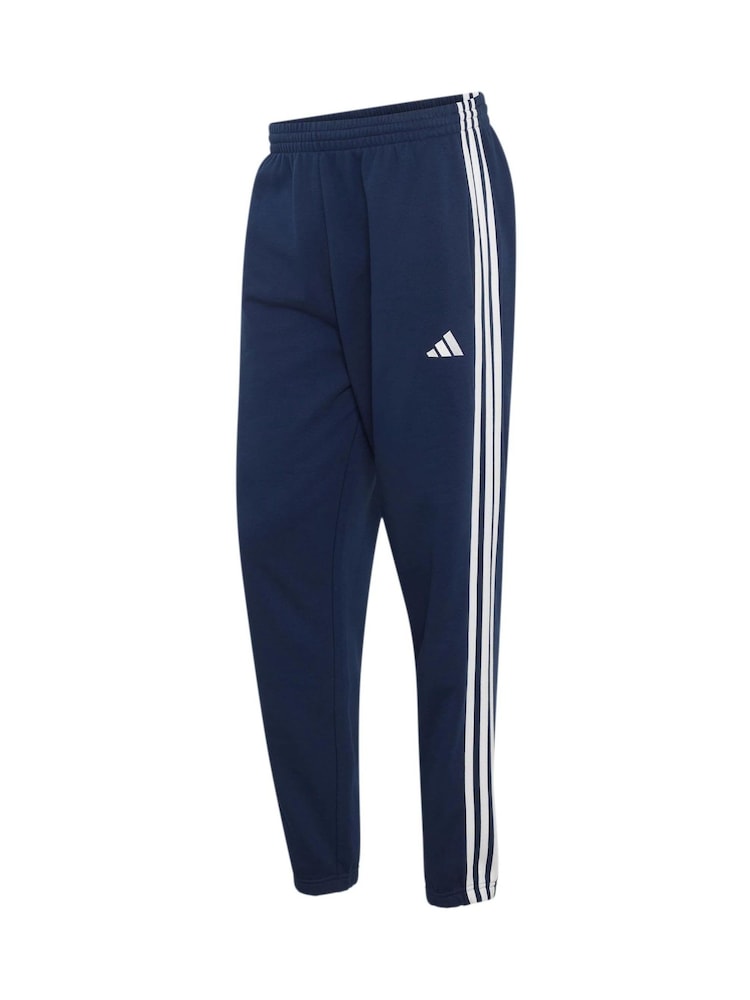Blå - adidas Essentials 3-Striber fleecetilspidsede joggingbukser med manchetter - Billede 6 af 6