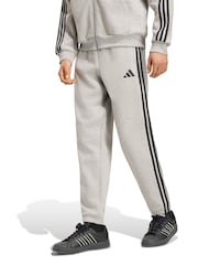 Grå - adidas Essentials 3-Striber fleecetilspidsede joggingbukser med manchetter - Billede 1 af 6