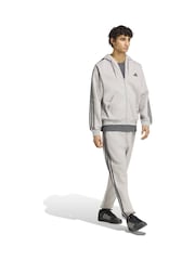 Grå - adidas Essentials 3-Striber fleecetilspidsede joggingbukser med manchetter - Billede 3 af 6
