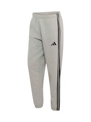 Grå - adidas Essentials 3-Striber fleecetilspidsede joggingbukser med manchetter - Billede 6 af 6