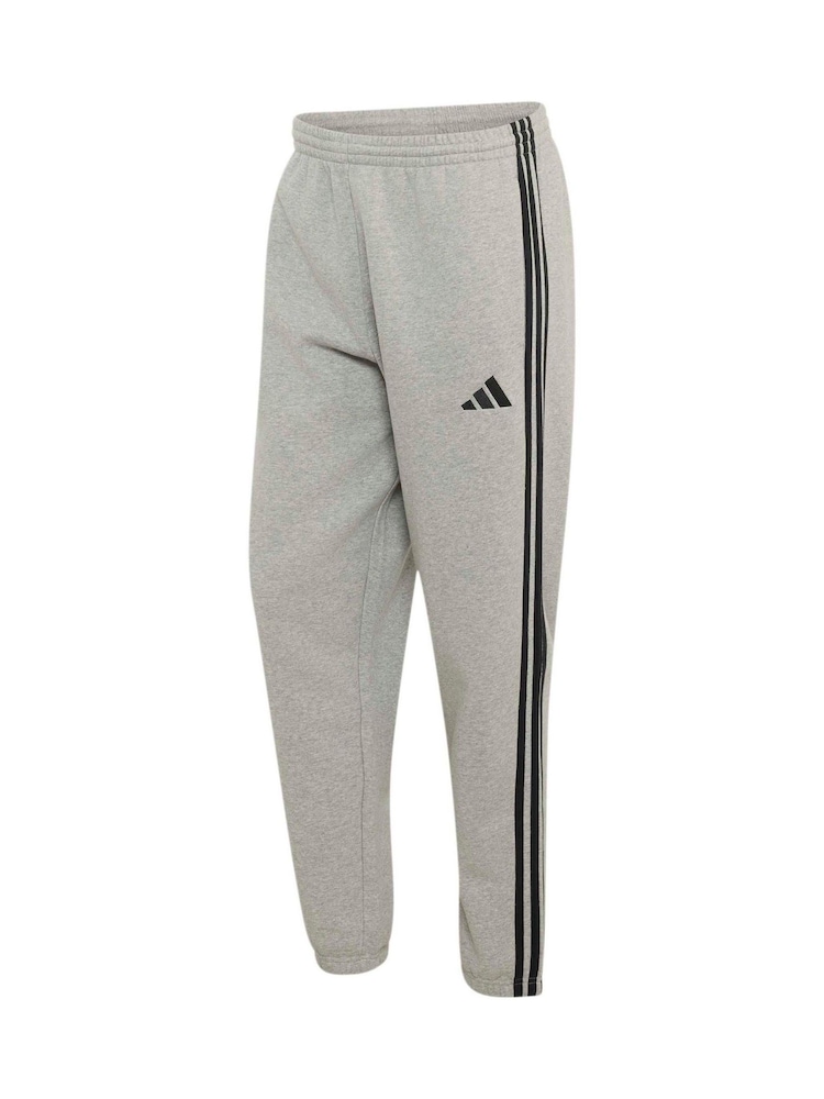 Grå - adidas Essentials 3-Striber fleecetilspidsede joggingbukser med manchetter - Billede 6 af 6