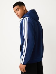 Blå - adidas Essentials 3-Stripes Fleece Full-Zip Hoodie - Bild 3 av 4