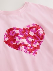 Pink Animal Sequin Heart T-Shirt (3-16yrs) - Image 3 of 4