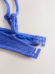 Cobalt Blue Crinkle Non Padded Underwired Bikini Top - Image 3 of 3