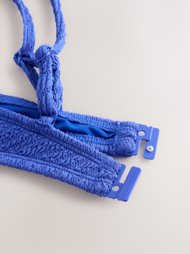 Cobalt Blue Crinkle Non Padded Underwired Bikini Top - Image 3 of 3 Cobalt Blue Crinkle Non Padded Underwired Bikini Top - Image 3 of 3