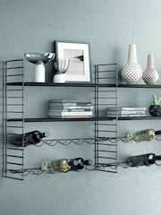 metaltex Black Tomado Shelving Unit with Bottle Rack - Image 1 of 4