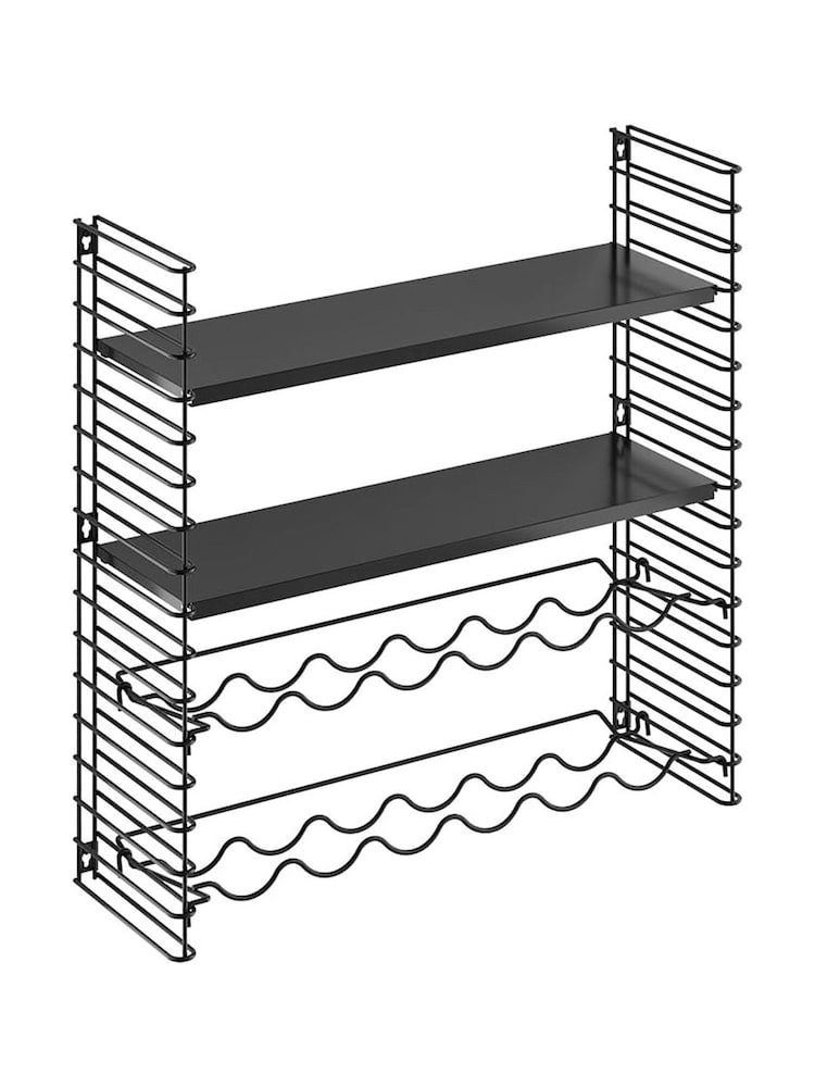 metaltex Black Tomado Shelving Unit with Bottle Rack - Image 4 of 4