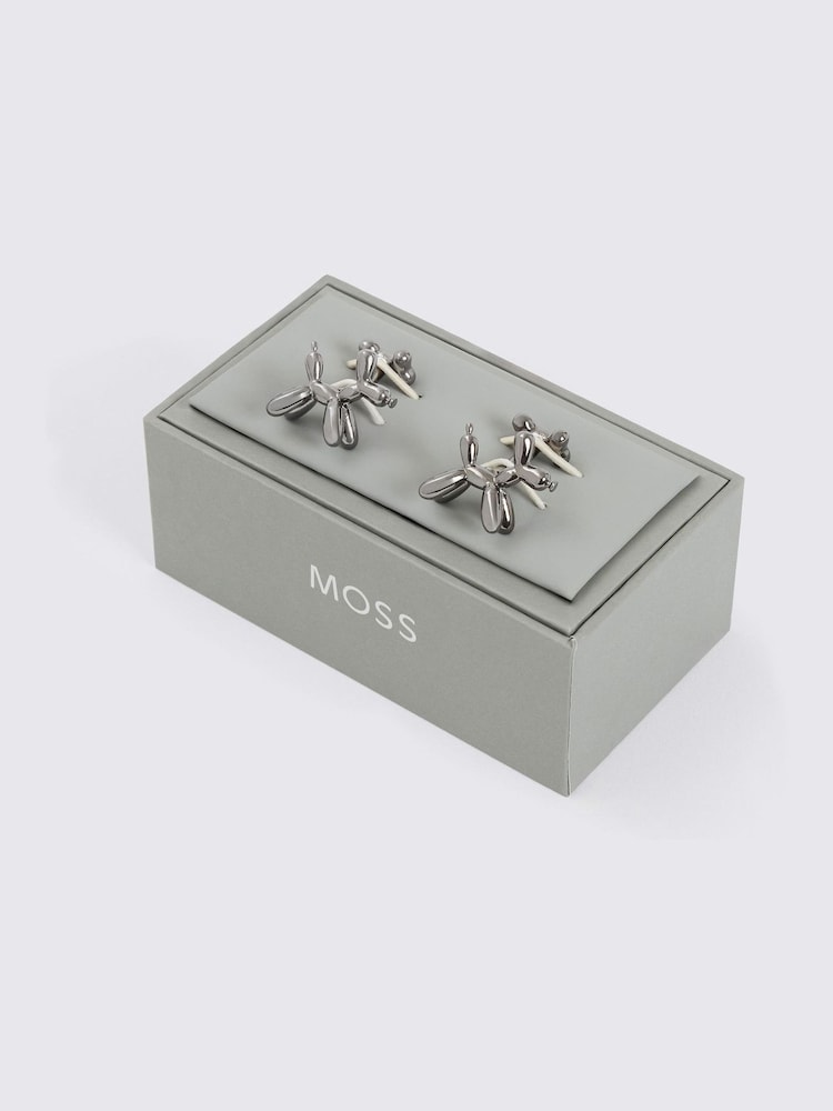 MOSS Grey Dog And Bone Cufflinks - Image 2 of 2