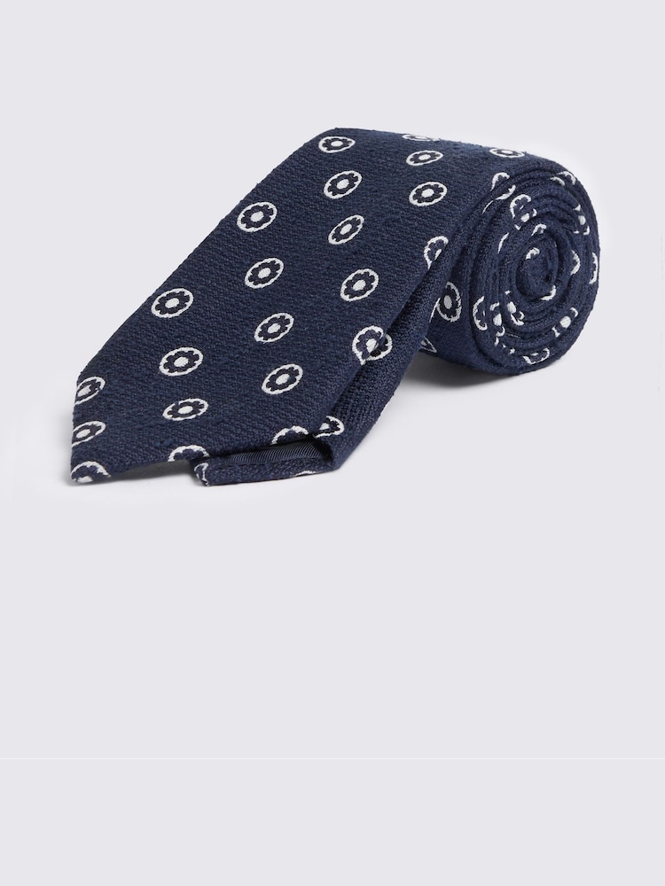 MOSS Blue Italian Silk Medallion Tie - Image 1 of 2