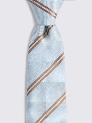 MOSS Blue Silk Stripe Tie - Image 2 of 2