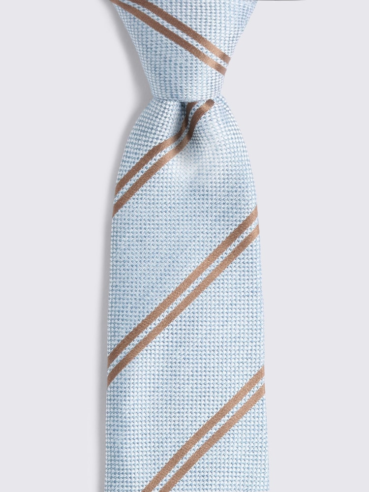 MOSS Blue Silk Stripe Tie - Image 2 of 2