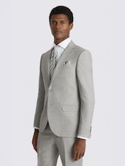 MOSS Light Grey Marl Slim Fit Suit Jacket - Image 3 of 6