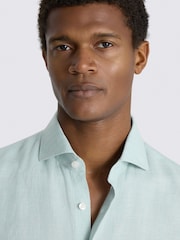 MOSS Blue Linen Shirt - Image 3 of 4