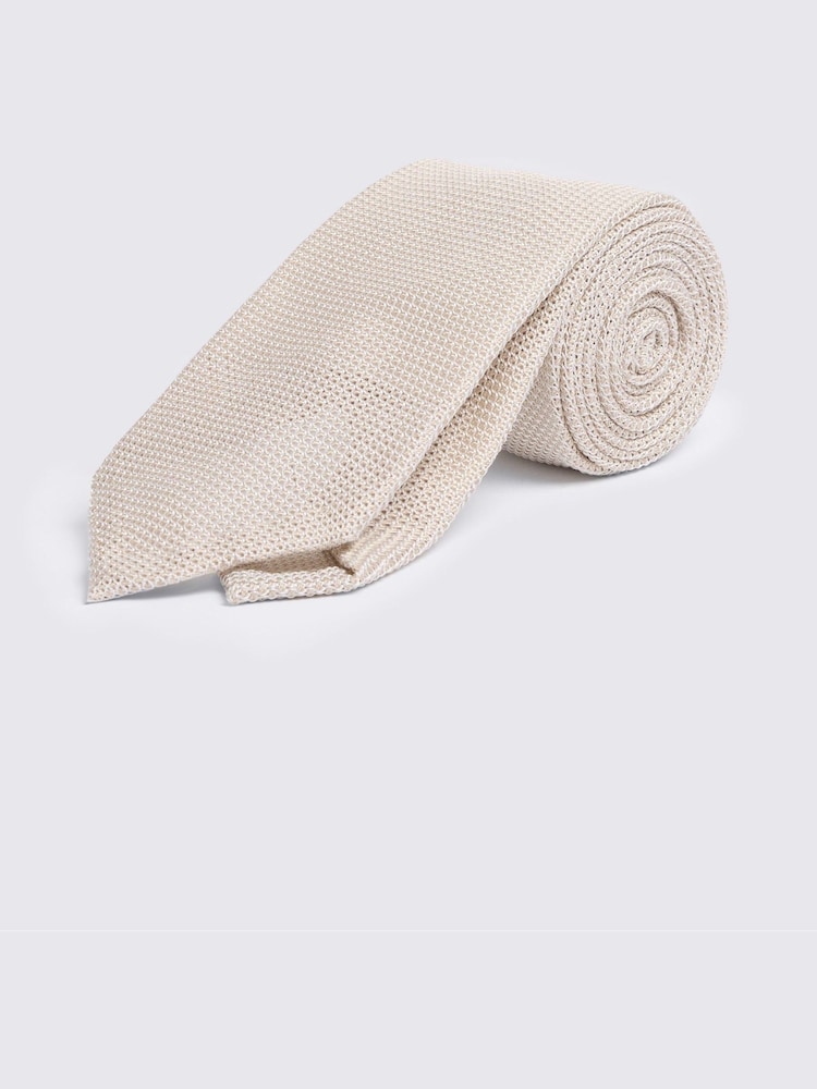 MOSS Natural Italian Grenadine Tie - Image 1 of 2