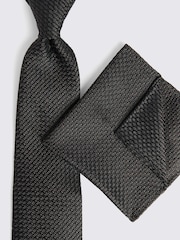 MOSS Brown Italian Grenadine Pocket Square - Image 2 of 3