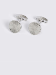 MOSS Grey Round Pinwheel Cufflinks - Image 1 of 2