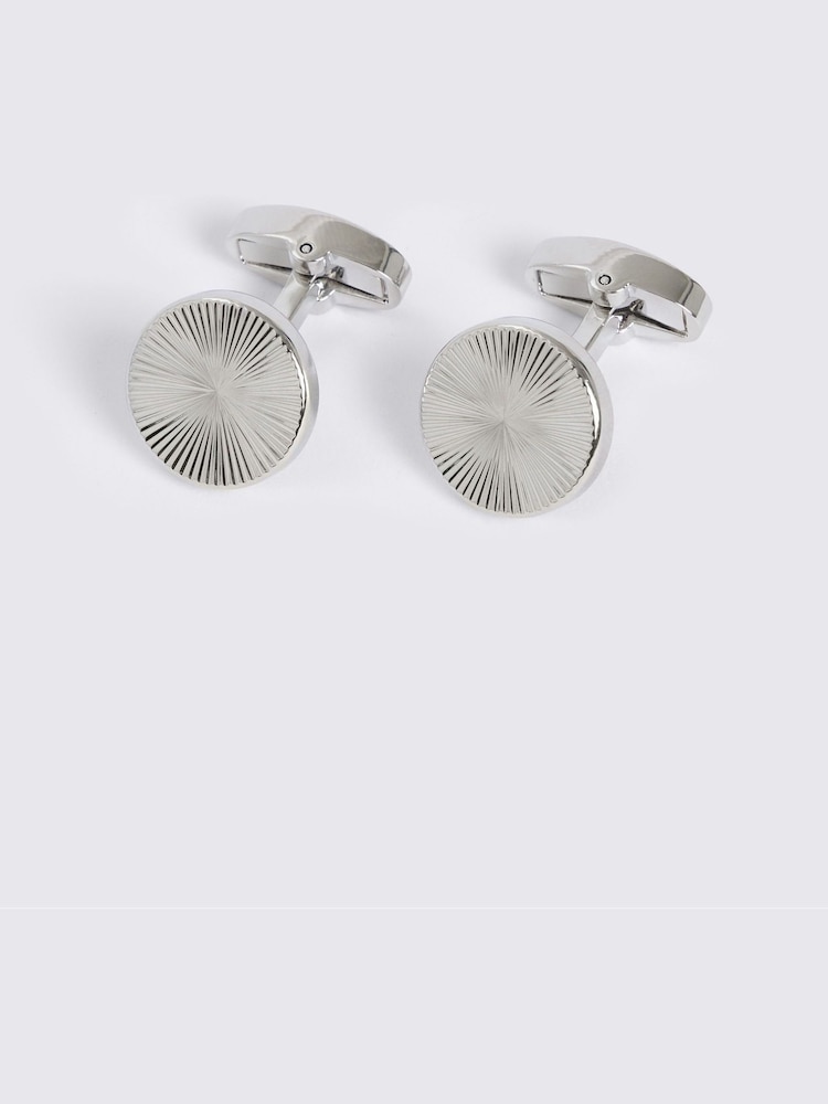 MOSS Grey Round Pinwheel Cufflinks - Image 1 of 2